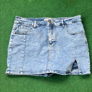 Light Blue Denim Skort Shorts - Women's Casual Summer Bottoms